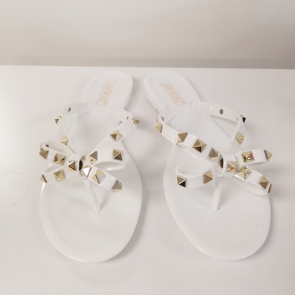 studded bow sandals